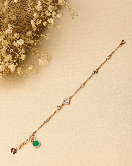 Rosy Heritage Diamond Enamel Bracelet