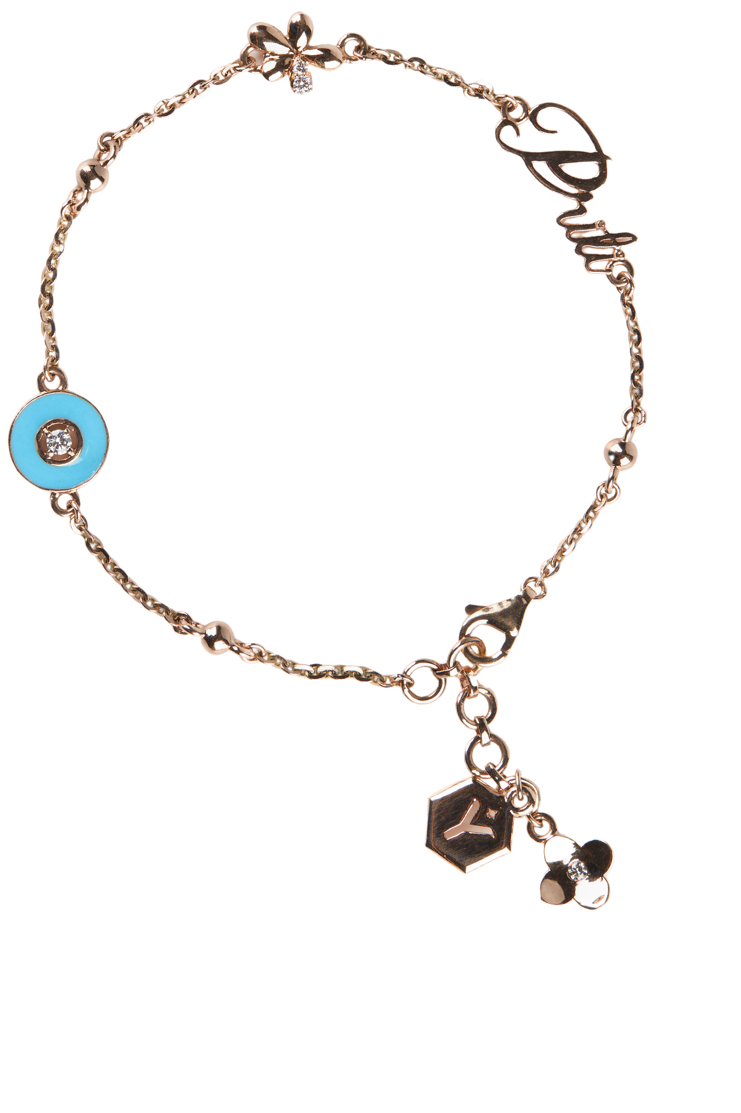 Timeless Aqua Glow Diamond Bracelet - Name Customization Available