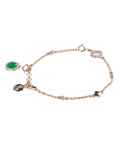 Rosy Heritage Diamond Enamel Bracelet