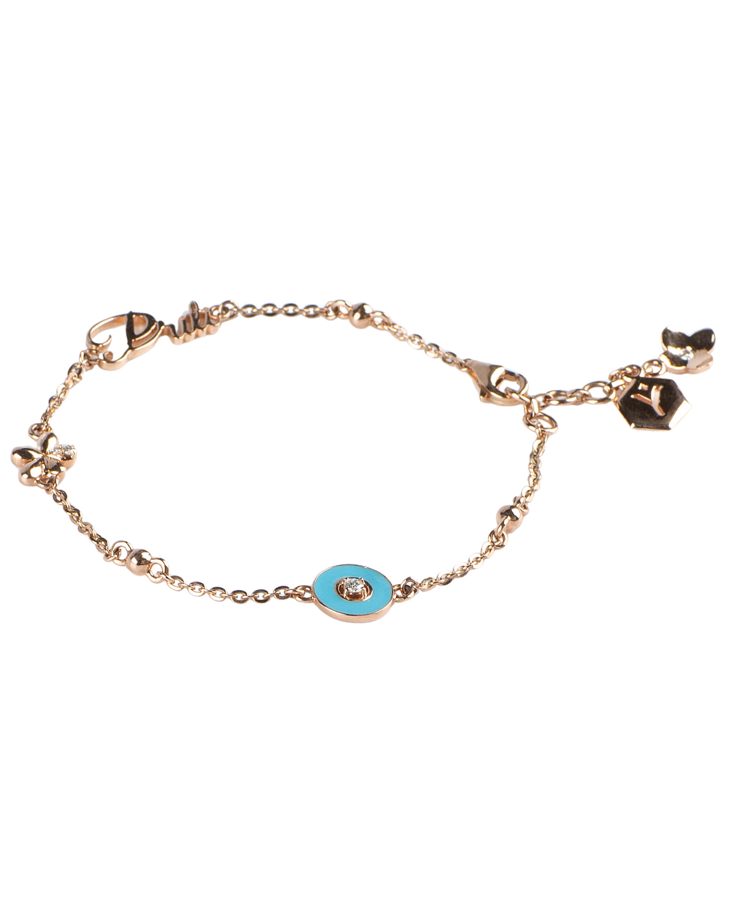 Timeless Aqua Glow Diamond Bracelet - Name Customization Available